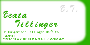 beata tillinger business card